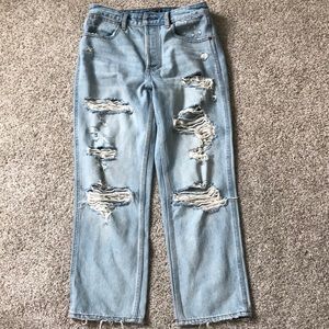 Abercrombie high rise ankle straight jeans